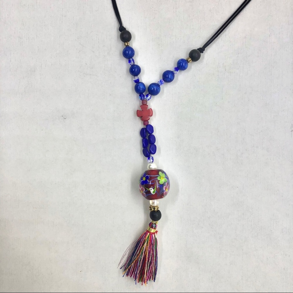 Glass and tassel Necklace
